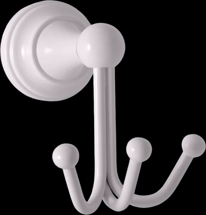 Крючок тройной Rav Slezak Morava белый глянцевый MKA0105B - 0