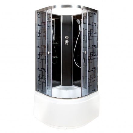 Душевая кабина Deto BM 90х90 хром  BM4590NBLACK - 0