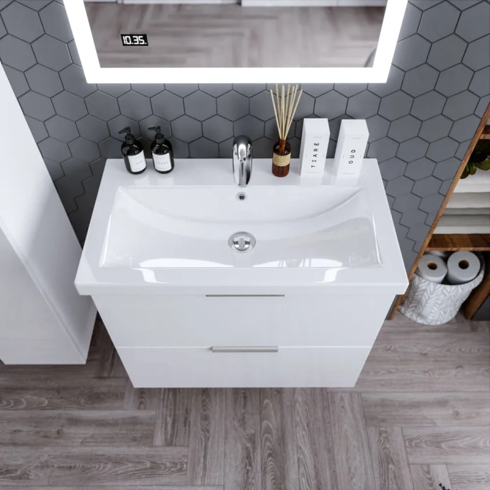 Тумба под раковину Бриклаер Хелена 80 белый глянец  4627125416361 - 1