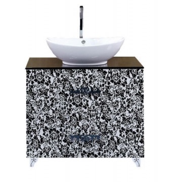 Тумба под раковину Misty Мадлен 80 черно-белая П-Мдг01080-2422Я - 0