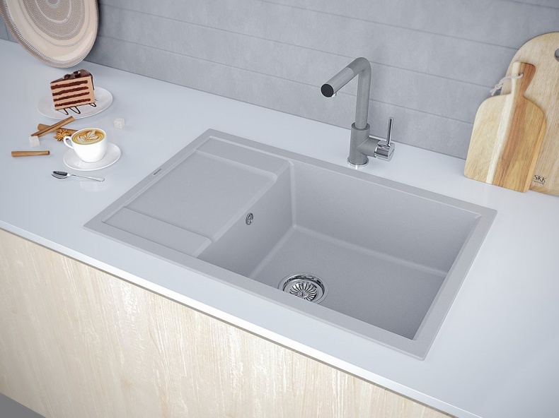 Мойка кухонная Paulmark Verlass 78 серый матовый PM317850-GRM - 2