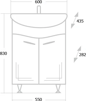Тумба под раковину Onika Лада 60 белый  106002 - 3