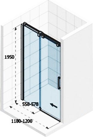Душевая дверь в нишу Riho SZ OCEAN GU0202100 G006002120 - 3
