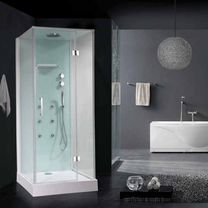 Душевая кабина Orans 100х90 белая стекло прозрачное с гидромассажем 8612000 - 1