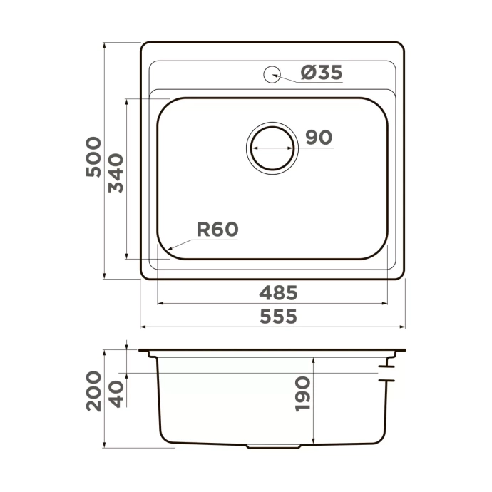 Мойка кухонная Omoikiri Ashi нержавеющая сталь  4993449 - 1