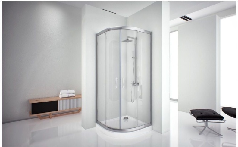 NAA2142 Душевая шторка Alfa (1000х1000х2000) стекло прозрачное хром, R550  185040 - 2