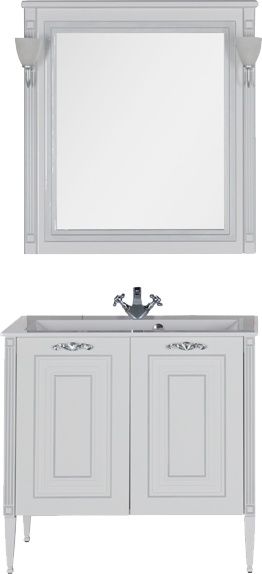 Тумба с раковиной Aquanet Паола 90 белая - 8