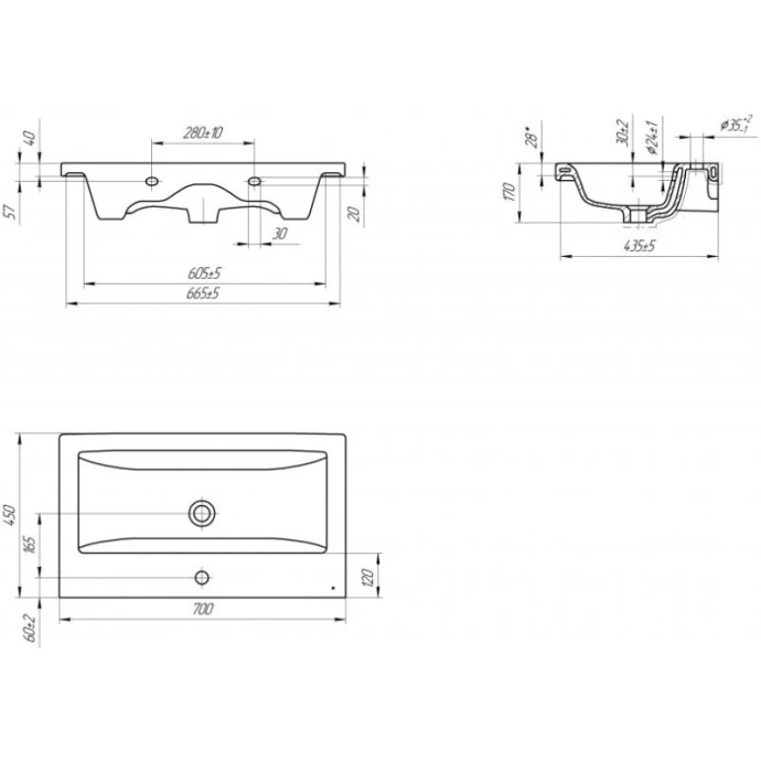 Комплект мебели Onika Эвада 70 белый - 5