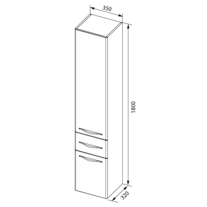 Шкаф-пенал Aquanet Ирвин 35 R 203983 - 4