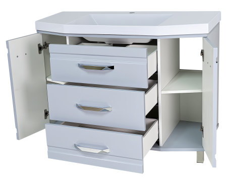 Тумба с раковиной Misty Терра 110 серая глянцевая УТ000011434 - 1