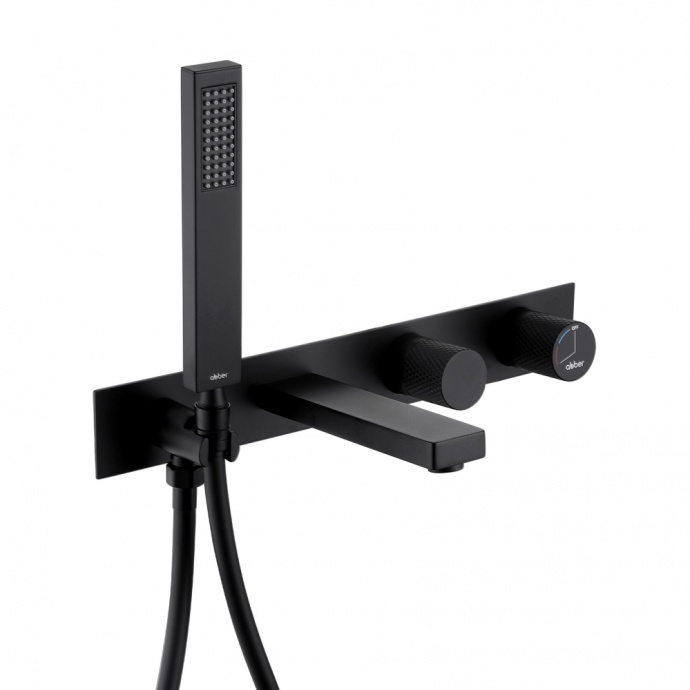 Смеситель для ванны Abber Rund черный матовый AF8730B - 0