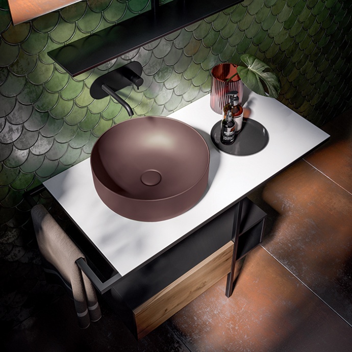 Раковина накладная Kerasan Nolita 40 бургундский матовый  534475 - 1