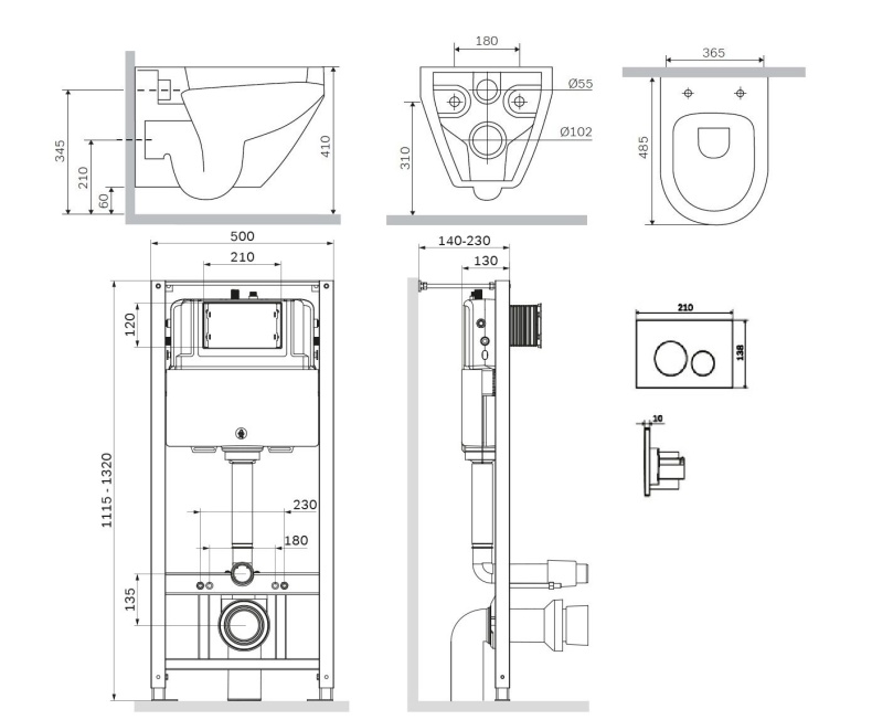 Комплект AM.PM Spirit V2.0 IS49051.701700 с сиденьем микролифт - 8