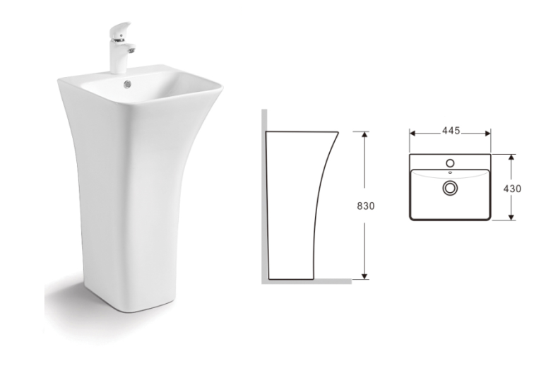 Раковина напольная CeramaLux N 44.5 см белый  G-315 - 2