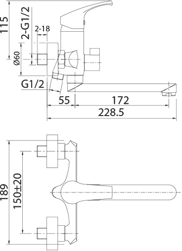 Смеситель Milardo Sterm STESB02M02 для ванны с душем - 2