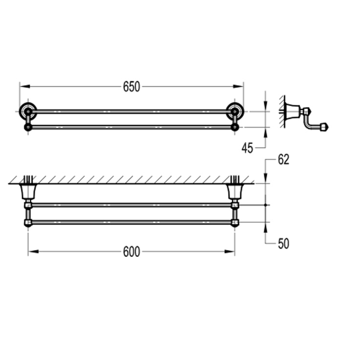 Swedbe Terracotta Art Полотенцедержатель двойной 2538 - 1