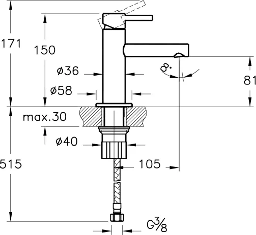 Смеситель для раковины Vitra Origi хром A42555 - 2