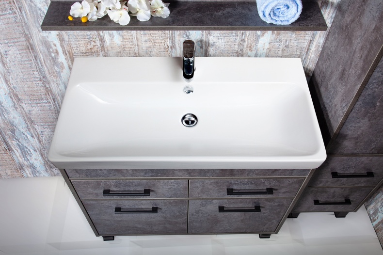 Тумба с раковиной Бриклаер Чили 90 цемент - 4