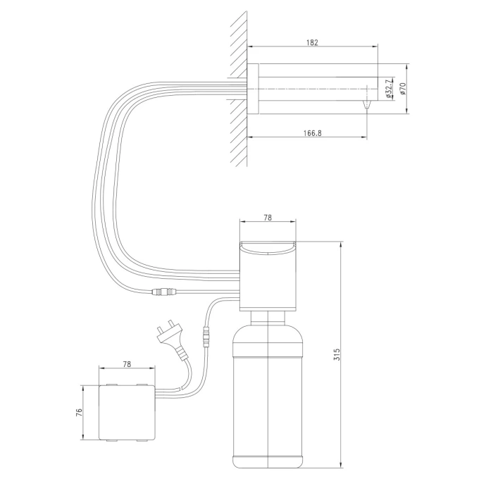 Дозатор для жидкого мыла Lemark Project  встраиваемый бесконтактный  LM4641CE - 1
