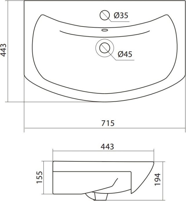 Мебельная раковина Бриклаер Santek Балтика 70 2000159983306 - 3