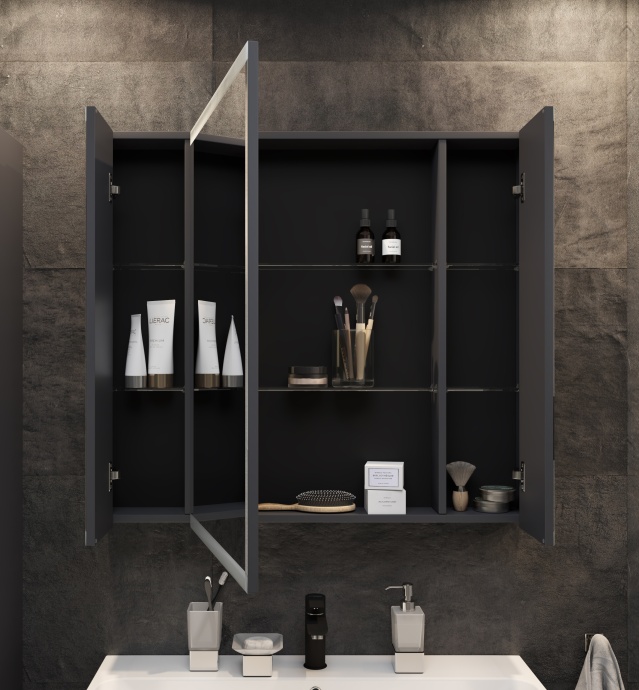 Зеркало-шкаф STWORKI Кронборг 90 см , навесной , в стиле лофт , черная , левый , прямоугольный 1A262202KB820 - 2
