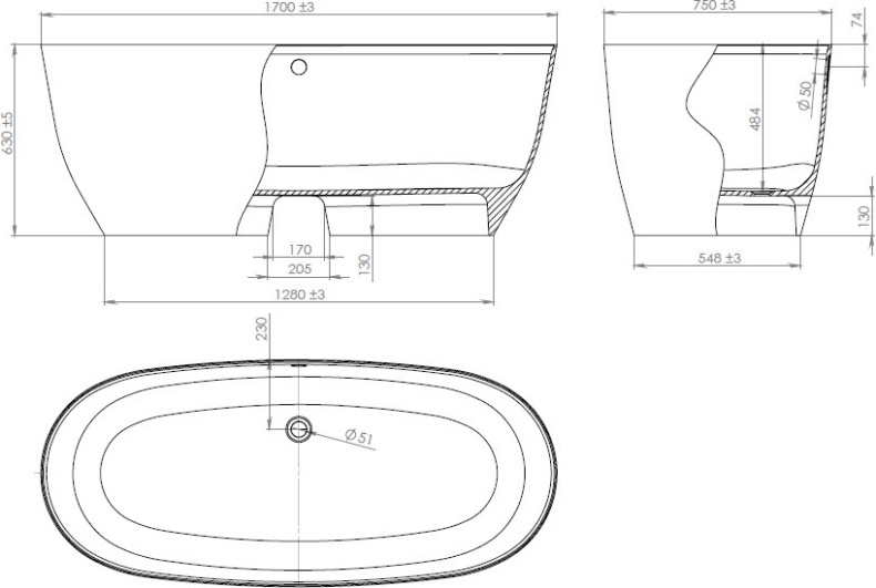 Ванна из искусственного камня Астра-Форм Атрия 160х75 01010018 - 2