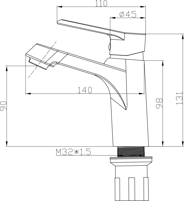 Смеситель для раковины STWORKI WFD1010W - 1