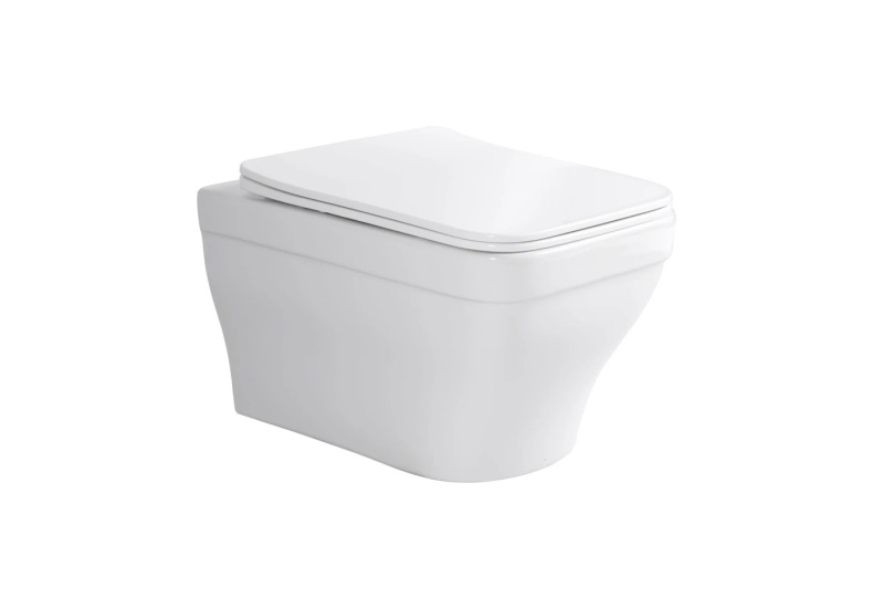 Унитаз подвесной безободковый AQUATEK АМАДЕО 515*370*315 мм, тонкое сиденье с механизмом плавного закрывания, крепеж AQ1163-00 - 2