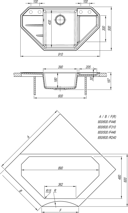 Мойка Крона 910, терракота СМс 29.040.D0910.406 - 3