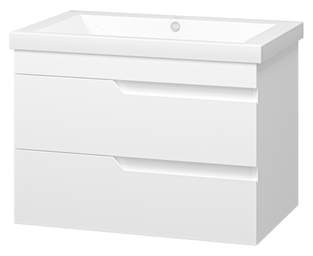 Тумба с раковиной Misty Софт 75 белая глянцевая УТ000015047 - 0