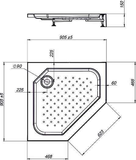 Поддон для душа Vincea VST-3AP-9090 90x90 - 1