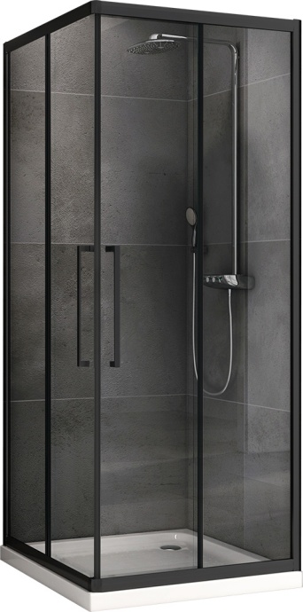 Душевой уголок ABBER Schwarzer Diamant 80х80 профиль черный  AG02080BH-S80B - 0