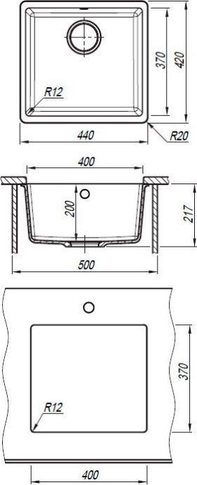 Мойка кухонная Florentina Вега 400 бежевый 22.315.C0400.104 - 1