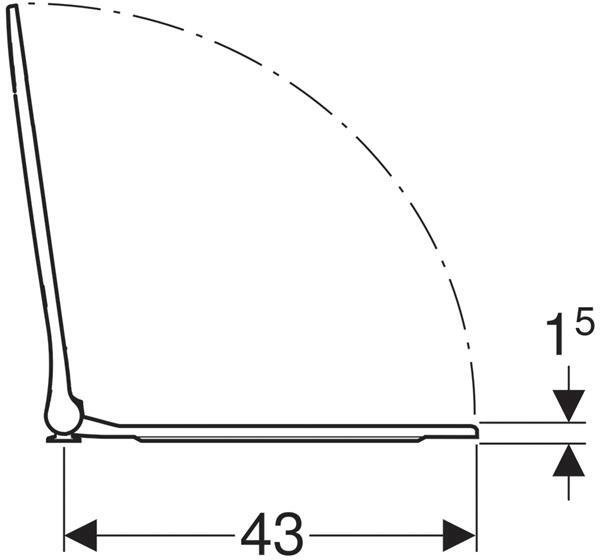 500.239.01.1 Geberit Smyle Square Сиденье для унитаза антибактериальное, высота 45 мм - 4