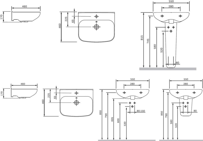 Раковина AM.PM Like C804221WH 55 см - 3
