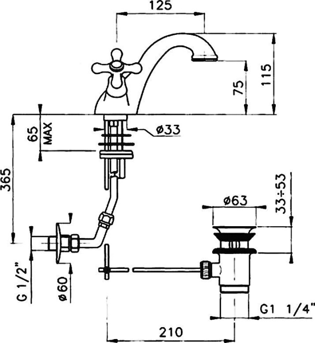 Смеситель для раковины Nicolazzi Nuova Brenta бронза  2532BZ - 4