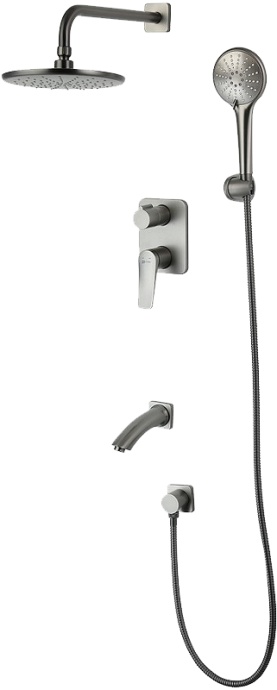 Душевой комплект Lemark Bronx LM3722GM, графит - 0
