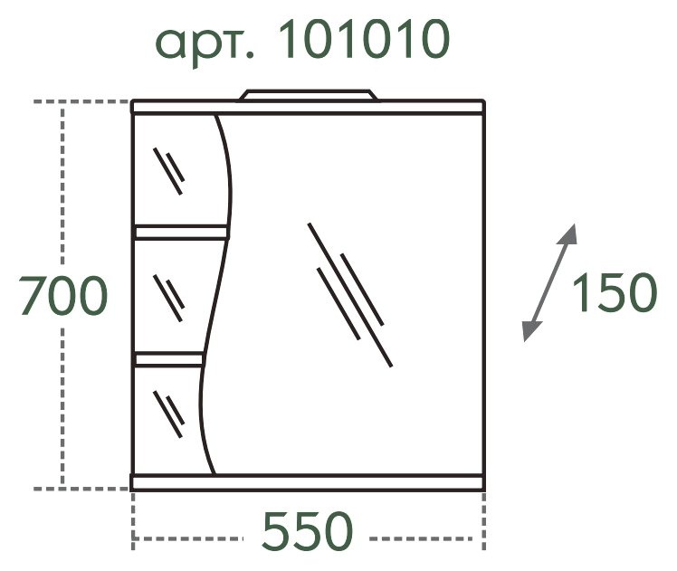 Зеркало в ванную Санта Стандарт 55 см  101010 - 2
