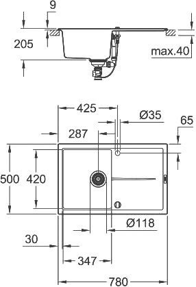 Мойка кухонная Grohe K400 31639AT0 - 3