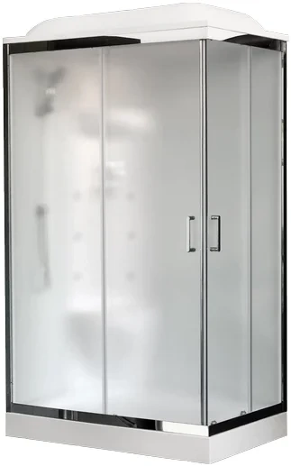 Душевая кабина Royal Bath 120x80 L стекло матовое задняя стенка белая с гидромассажем RB8120HP7-WC-CH-L - 0