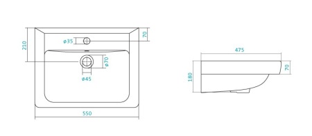 Тумба с раковиной Misty Венера 55 белая глянцевая УТ000008717 - 3