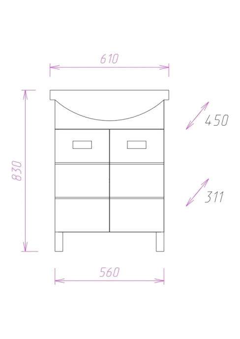 Комплект мебели Onika Балтика 60 белый - 4