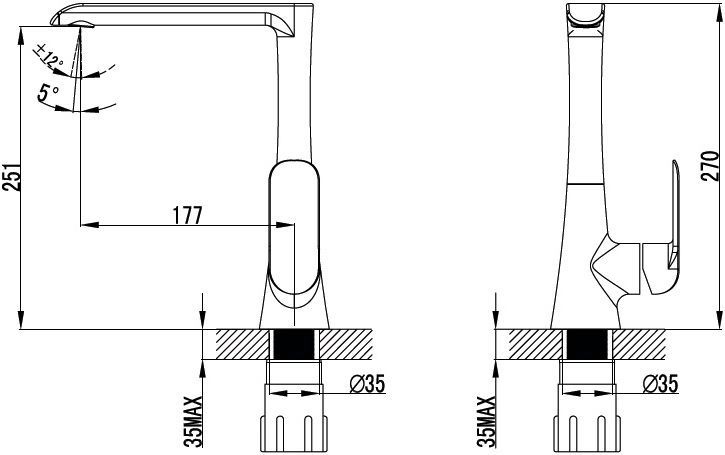 Смеситель Iddis Calipso для кухонной мойки CALSBL0i05 - 5
