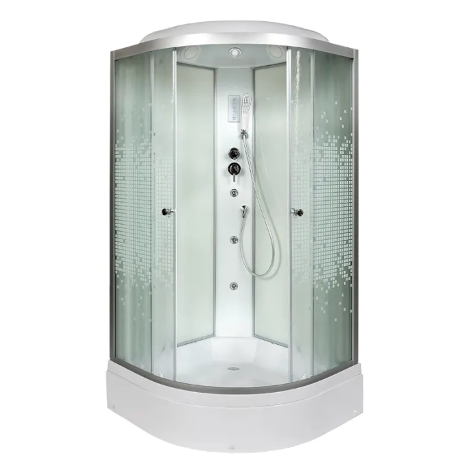 Душевая кабина Deto L 80х80 с гидромассажем и электрикой, хром  L780GM+EL - 0