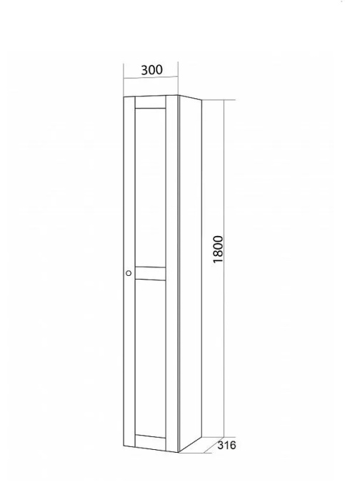 Шкаф-пенал Бриклаер Хелена 30х180 белый  4627125416392 - 3