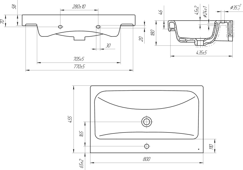 Консоль DIWO Смоленск 80 с раковиной Moduo 80 483976 - 7