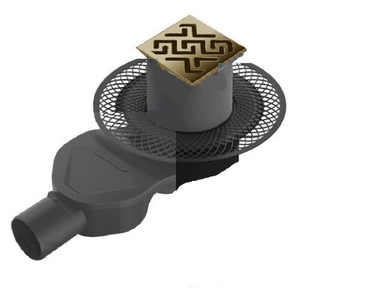 Душевой трап Berges Platz Antik 15х15 бронза 094161 - 0