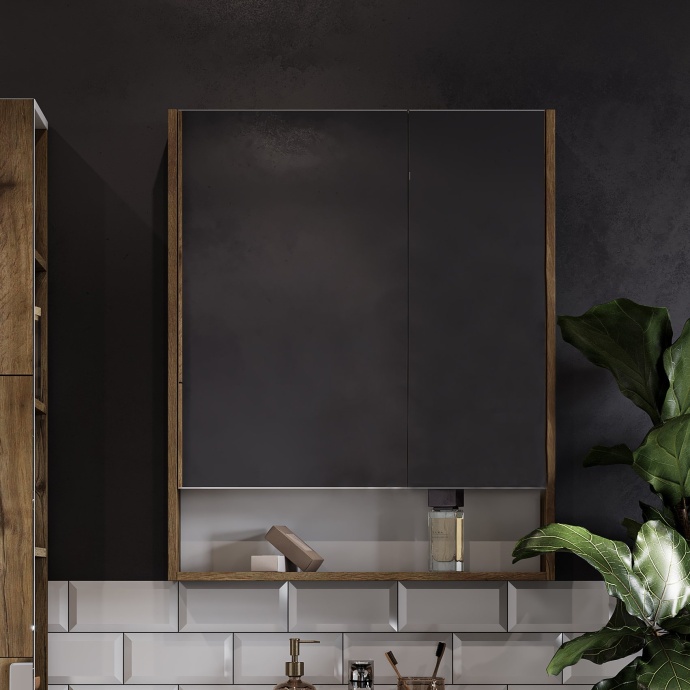 Зеркало-шкаф Aquaton Сканди 70 белый - светлое дерево 1A252202SDZ90 - 3