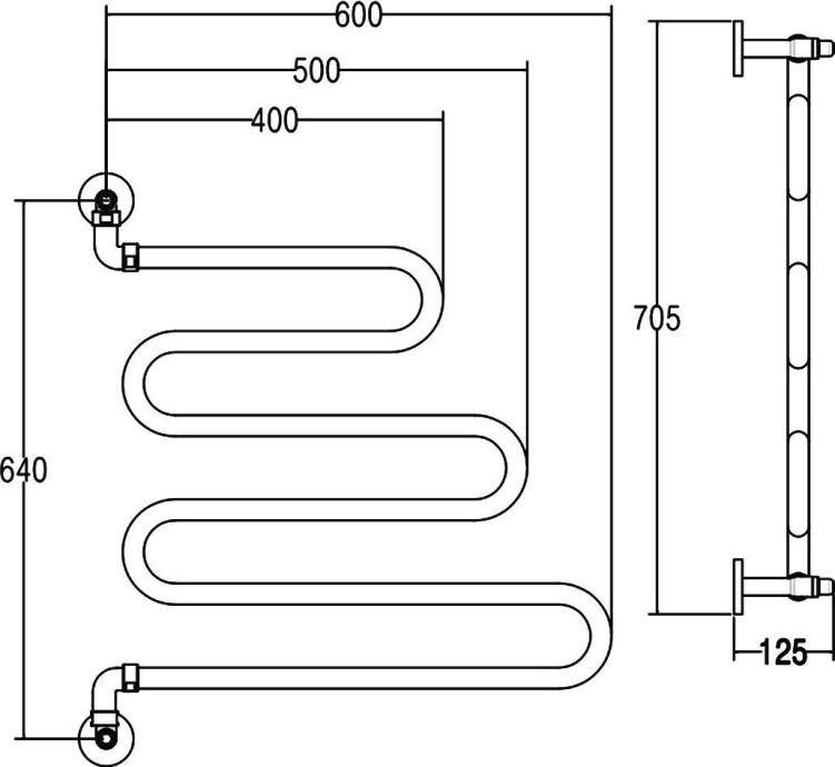 Полотенцесушитель водяной Margaroli Vento 405 хром 405CR - 1