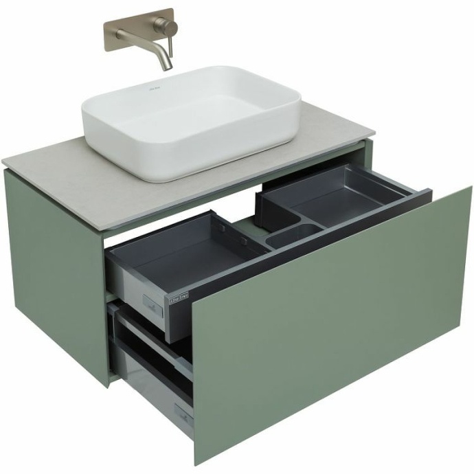 Тумба под раковину Allen Brau Infinity 85 серо - зеленый матовый 1.21002.CGM - 1